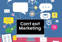 A vibrant digital workspace featuring abstract speech bubbles, interconnected AI nodes, and icons for social media, blogs, and emails in a realisti...