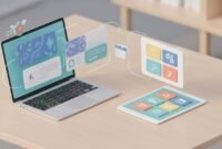 Isometric illustration of an AI content dashboard with colorful template cards, SEO and image icons, calendar scheduling and speed indicators, representing a streamlined content workflow for a Writeseed review